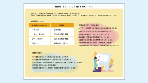 0068_補綴コンサルシート_補綴物に関する補償について（PowerPoint）